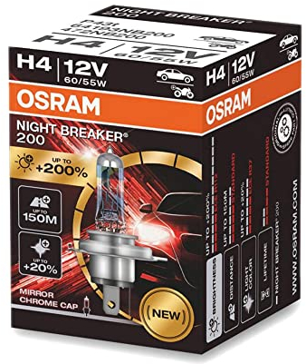 Osram Night Breaker Laser 200 Halogen Birne - H4 - 12V/60-55W - pro Stück