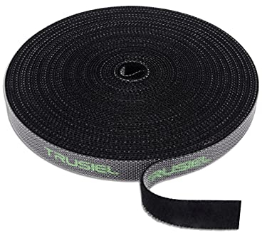 Trusiel Kabelbinder Klettband Klettbandrolle 10mm Breit Kabelmanagement Kabelorganizer Klettkabelbinder Klettverschluss 10m Schwarz