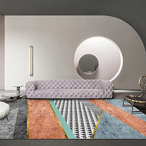 Teppich Moderne Dekoration Teppich flokati Teppich waschbar Grau gelb blau geometrischer modernen Design Sofateppich Couch Teppich 180x280cm