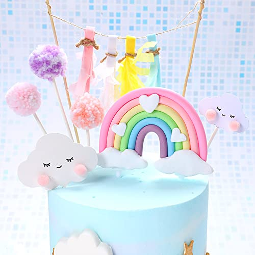 Kuchendeko Cake-Topper Tortendeko Geburtstag Haarball Luftballons Wolken Kuchen Topper für Kinder Mädchen Junge Frauen Hochzeit Andere Party
