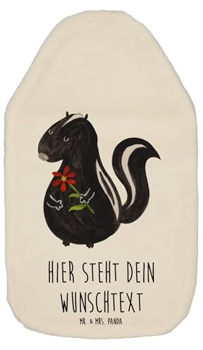 Mr. & Mrs. Panda Wärmflasche Name Stinktier Blume - Weiß