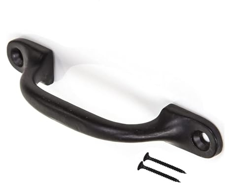 SISI UK Black Barn Door Pull Handle 100mm for Gates, Sheds & Garages