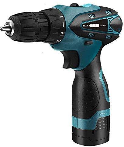 Samnuerly Taladro inalámbrico, 32N.m 16.8V Ginour 18 + 1 Torque Combi Drill Set Taladro eléctrico Destornillador, 1 Piezas Baterías de Litio, Pinza de 13 mm, Doble Velocidad, Luz LED