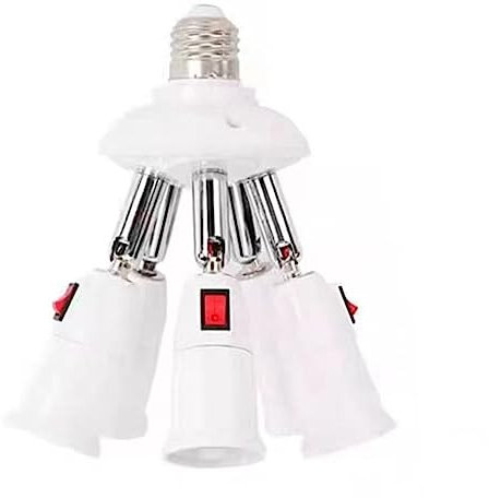 Lampensockel Sockelkonverter, Sockeladapter, Lampenfuß E27 Verteiler 3/4/5 Kopf Lampensockel Einstellbare LED Lampenfassung Adapter Konverter Sockellampenhalter (Farbe: E27) (Farbe: E27, Größe:
