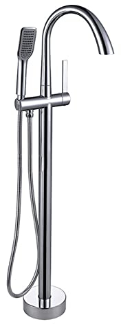 PACUM Badewannen-/Duscharmatur, freistehende Badewannenarmaturen, Einhand-Badezimmerarmaturen, Mischbatterie mit Brausegarnitur, Chrom Warm as Ever