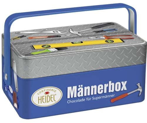 Heidel Männerbox Chocopralinen mit Milchcremefüllung für Supermänner Schokolade 86 Gramm