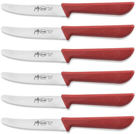 Sanelli, Set di coltelli da cucina seghettati per tavola, carne e pomodori: multiuso Rossi