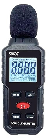 Medidor Decibelios, Digital 30~130dB decibelímetro dB medidor de nivel de sonido medir el nivel de ruido del sonido medidor de decibelios 0,1 dB sonido profesional Fácil de Usar, para Medir en Casa,