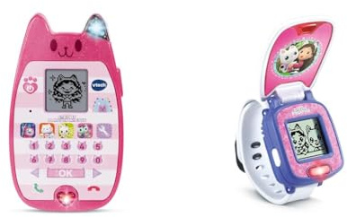 VTech - Gabby et La Maison Magique, Le Smartphone Éducatif, Téléphone Portable Enfant & Gabby et La Maison Magique, La Montre-Jeu Interactive de Pandy Pattes, Montre Bracelet