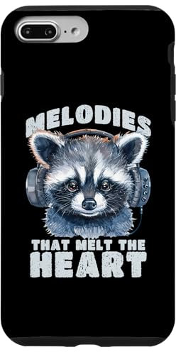 iPhone 7 Plus/8 Plus R&B Music Lover Saying Kawaii Raccoon with Headphones Case
