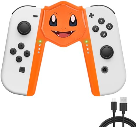 DLseego Poignée pour joycon OLED, Mignonne et Portable, en Forme de V, Plug and Play, Orange