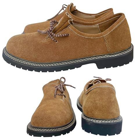 Arshman Lederhosen Shoes Men Oktoberfest Men Shoes Haferl German Shoe for Oktoberfest Outfits Bavarian Trachten Shoes (Brown, US Footwear Size System, Adult, Men, Numeric, Medium, 10)