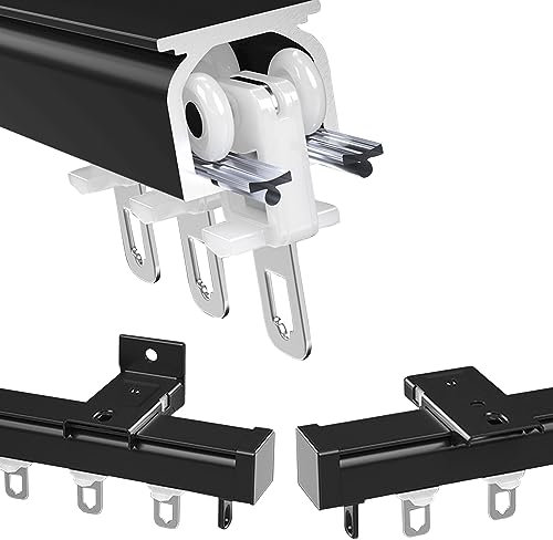Binario per tende in metallo resistente, con rullo, per finestre della camera da letto, porte del patio o divisorio, doccia scorrevole e sistema di binari a soffitto