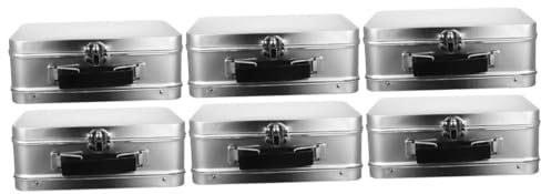 QUMIIRITY 3sets Vintage Weißblech Schmuck Organizer Abschließbare Dokument Box Desktop Storage Box 2 Stücke * 3