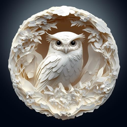 KaayeeWood Holzpuzzle Erwachsene,3D Vision Effekt Papier Geschnitzt Eule Holzpuzzle,Einzigartige Wooden Puzzle Mit Geschenkbox,Geschenke für Kinder und Erwachsene(34 * 33.3cm-290 Stück)