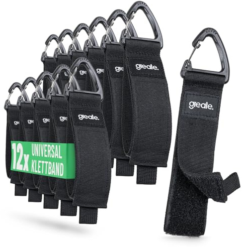 greate Set de 12 Organizadores & soportes para cables hasta 22 kg | Paquete de 12 - colgador cable para cables & mangueras - trilancer, organizador