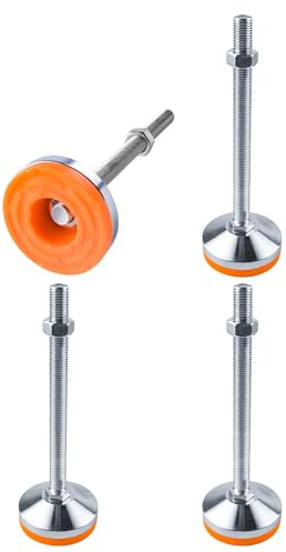 Tycoonest 4 PCS M16xThread 200xBase 80 Leveling Feet Adjustable Carbon Steel Machine Feet Heavy Duty Furniture Leveler for Furniture,Table, Cabinets, Workbench