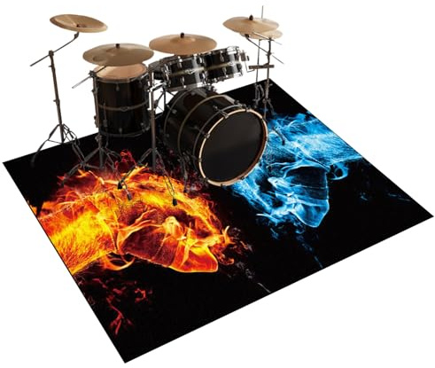 Qesjodfu Tappeto A Tamburo Tappeto Batteria Tappetino per Batteria Elettronica Drum Tappeto Professionale per Tamburi Tappetino Antiscivolo Insonorizzato Drum Carpet Acustica Drum Rugs 180 x 140 cm