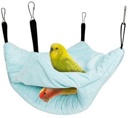 Uppvärmd hängmatta för fåglar, dubbelt lager och vintervarmt fågelbo - tillbehör för Aviary Bur för abborre häckande vilospel, dekoration inomhus vinter