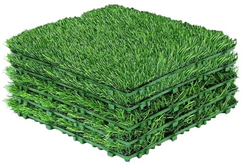 GCYEIDMA Dalles Gazon Artificiel Pelouse Artificielle, Dalles de Gazon autobloquantes, Tapis pelouse for Chien, Bassin for Chiot, carré synthétique for Animaux Compagnie