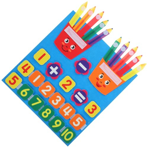ibasenice Jouet Éducatif Tableau De Mathématiques en Feutre Garçon Et Filles Maternelle Moyen Format Apprentissage Numérique Comptage Addition Soustraction Jeu Préscolaire Complet