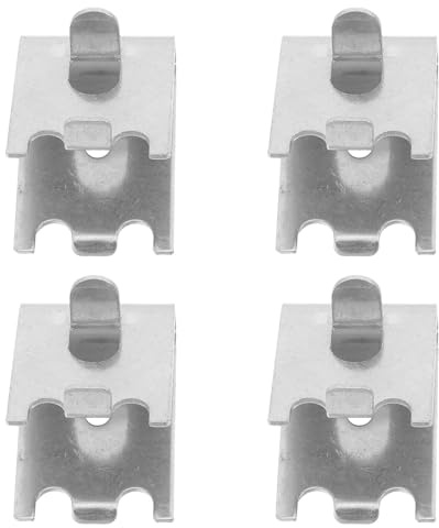 DOITOOL 4pcs Stainless Steel Fridge Shelf Clips Adjustable Cooler Hooks Refrigerator Hanging Hooks Replacement for Partition Bracket Storage with Arc-Shaped Dovetail Design