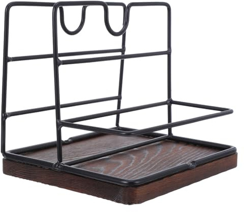 Veemoon Porte-Serviettes de Table en Bois Couleur Brun Foncé Support Décoratif pour Serviettes en Papier Rangement Compact Cuisine Salle à Manger ou Coin Café Distribution Pratique et