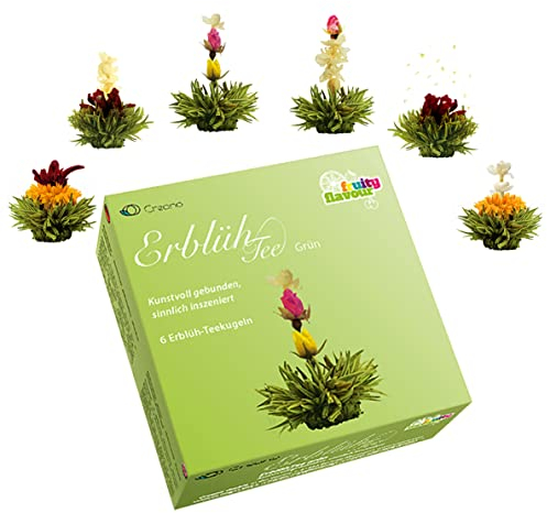 Creano Fiori di Tè in una Confezione Regalo per la Degustazione - Tè Verde (6 diversi tipi)