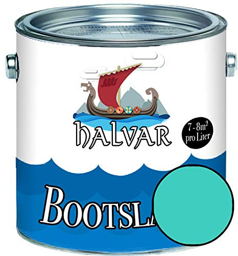 Halvar 2-K GLÄNZEND Yachtlack Grün RAL 6000-6037 Bootslack für GFK/Polyester/Kunststoff 2-Komponenten Lack inkl. Härter (1 L, RAL 6027 Lichtgrün)