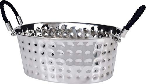 matrasa Weinkühler Oval - Sektkühler Eiskübel Sektkübel Getränkekühler Silber Metall 39x29x17cm