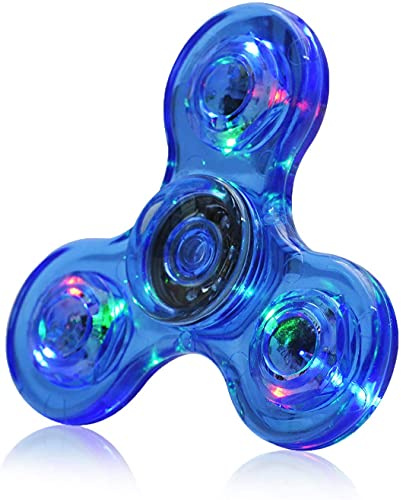 TB® LED Light up Fidget Spinner, Clear Fidget Toys, Anxiety Toys Stress Relief Reducer Spin for Kids and Adults (Blue)