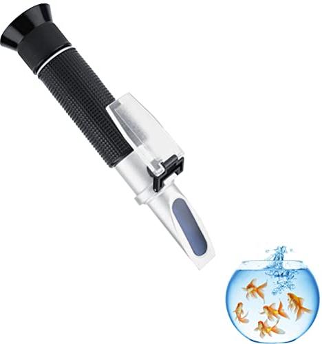 Tyenaza Salzgehalt Refraktometer für Meerwasser Aquarien, Zweiskalen-Salinitätsmesser für spezifisches Gewicht Aräometer, Automatische Temperaturausgleichung Salinitäts Refraktometer