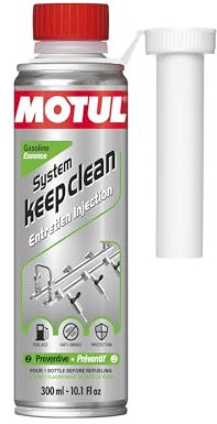 Motul - Detergente per Iniettori Benzina - Additivo di Manutenzione Preventiva per Motori Benzina - Antifumo - Riduzione dei Consumi e delle Emissioni - System Keep Clean Gasoline - 300 ml
