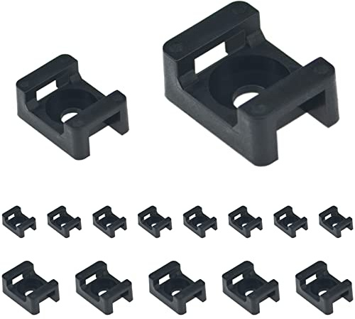 190 Pieces Black Cable Tie Bases,Cable Tie Mounts Saddles (Black)