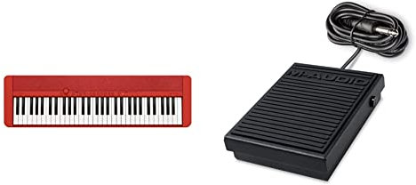 Casio CT-S1RD CASIOTONE Piano-Keyboard avec 61 touches à frappe dynamique & M-Audio SP-1 - Pédale de Sustain Universelle pour Claviers Électroniques, Contrôleurs MIDI