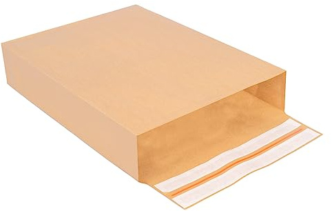 verpacking Bolsas plegables de 450 x 350 x 80 mm con base de bloque, doble cierre adhesivo y hilo rasgado (100 unidades)