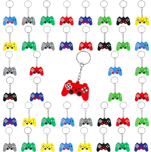Coicok 40 Pezzi Portachiavi da Gioco Controller per Bambini, Gadget per Feste di Compleanno, 8 Colori