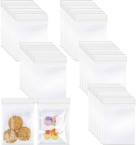 100pcs Grip Seal Bags,Resealable Clear Storage Pouches,Ziplock Bags Grip Seal Bags,Small Clear Plastic Bags,Sealed Storage Pouches for Jewellery Drugs Candies Earring Beads Daily Pills Spice(5x7cm)