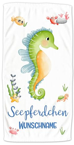 GRAZDesign Handtuch Seepferdchen für Kinder, Badetuch Schwimmunterricht, Zur bestandenen Prüfung, in Zwei Größen - 140x70cm