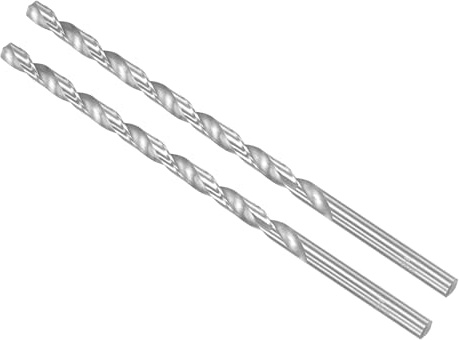 CoCud 2 Stück Hochgeschwindigkeitsstahl-Spiralbohrer Durchmesser 8mm | Extra lange, gerader Spiralbohrer, Länge 200mm, für Metall Holz Kunststoff Aluminium