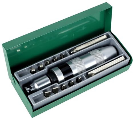 Aqxymju Jeu de Tournevis à Percussion, Tournevis à Chocs, Embouts de Burin, extracteur de vis Multifonctionnel, kit de réparation, Outils de réparation 13 pièces, 84561