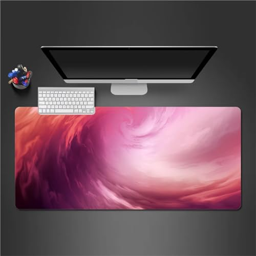 QiHon Mauspad Groß Gaming Abstraktes Lila Mousepad XXL 800x400x3mm rutschfeste Schreibtischunterlage Gaming Tastatur Matte Abwaschbar für PC Zuhause Büro