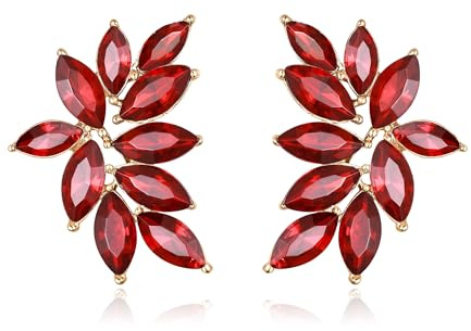 EVER FAITH Mode funkelnden Strass Ohrstecker für Damen, Kristall Hochzeit Braut Ohrringe Cluster Brautjungfer Ohrringe, Prom Party Schmuck klar Silber-Ton