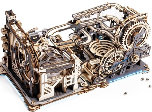ROBOTIME 3D Puzzle Holz Murmelbahn Trackball Modell Bausatz für Erwachsene Mechanische Kugelbahn Holzpuzzle Mit Holzbausatz LGX02 (=LGC01+LGA01+LG01 3-in-1)