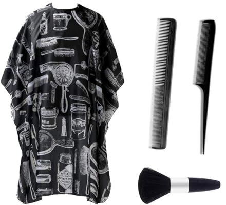 QSZHSL Mantelle per Parrucchiere, Mantellina Taglio per Parrucchieri, Barbiere Collo Spazzola Set, Accessori per Parrucchieri, Impermeabile Mantellina per Taglio Capelli per Domicilio e Parrucchieri