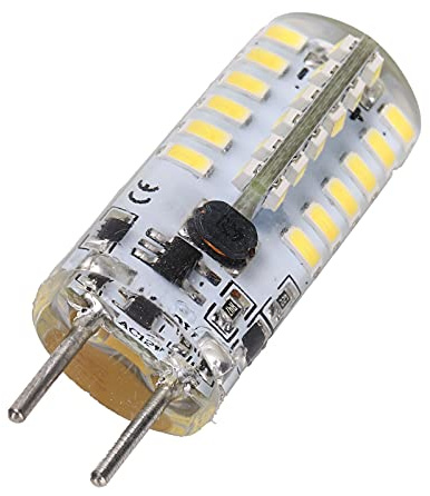 Yctze 48LED Silicone Bulb 3W 300LM GY6.35 Bipin Bulb AC12V for Chandelier Ceiling Lamp, Warm e 2700K/3100K (Cool White)
