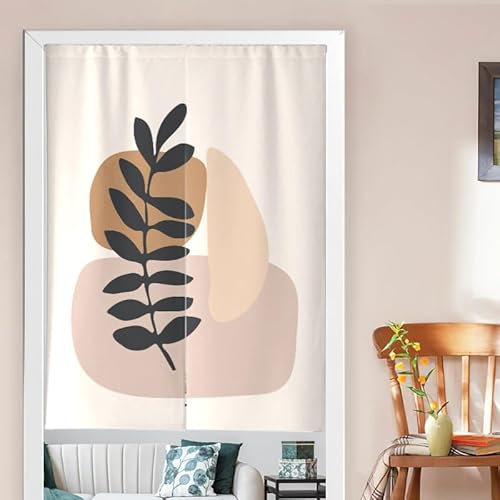 Küchenvorhänge Schwarzes Braunes Muster Vorhänge Kurz Polyester Scheibengardinen Waschbar Raumteiler Vorhang Türvorhang Langlebig Gardine Küchenfenster Verdickung Tür Vorhang Door Curtain 80x120cm