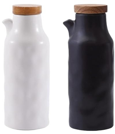 AMULONG Aceitero Aceitera y Vinagrera Juego De Botellas Dispensadoras De Vinagre Y Aceite De Cerámica, Dispensador De Condimentos Líquidos For Restaurante Aceiteras para Cocina