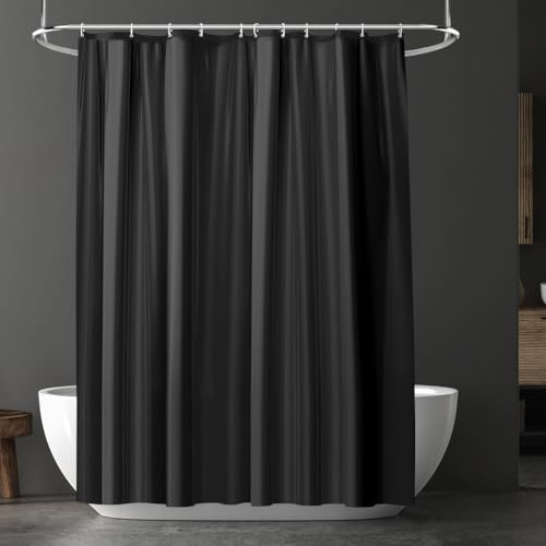 URAQT Tenda da Doccia, in PEVA con Occhiello in Metallo,180x180cm, Nero | Antimuffa, Impermeabile, ad Asciugatura Rapida, Lavabile, con 12 Anelli per Tenda da Foccia, Vasca da Bagno