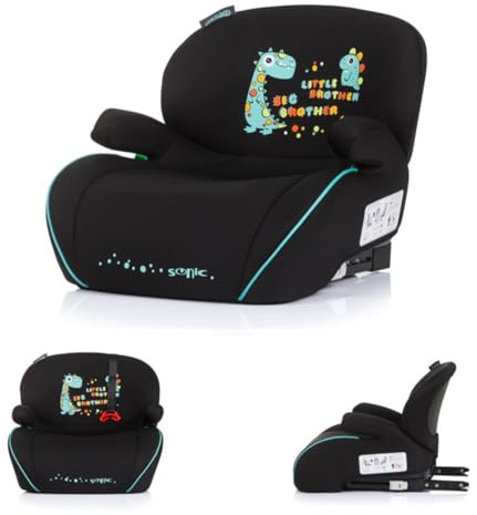 Chipolino Kindersitz, Sitzerhöhung Sonic Isofix, i-Size, 125-150 cm, Armlehne türkis